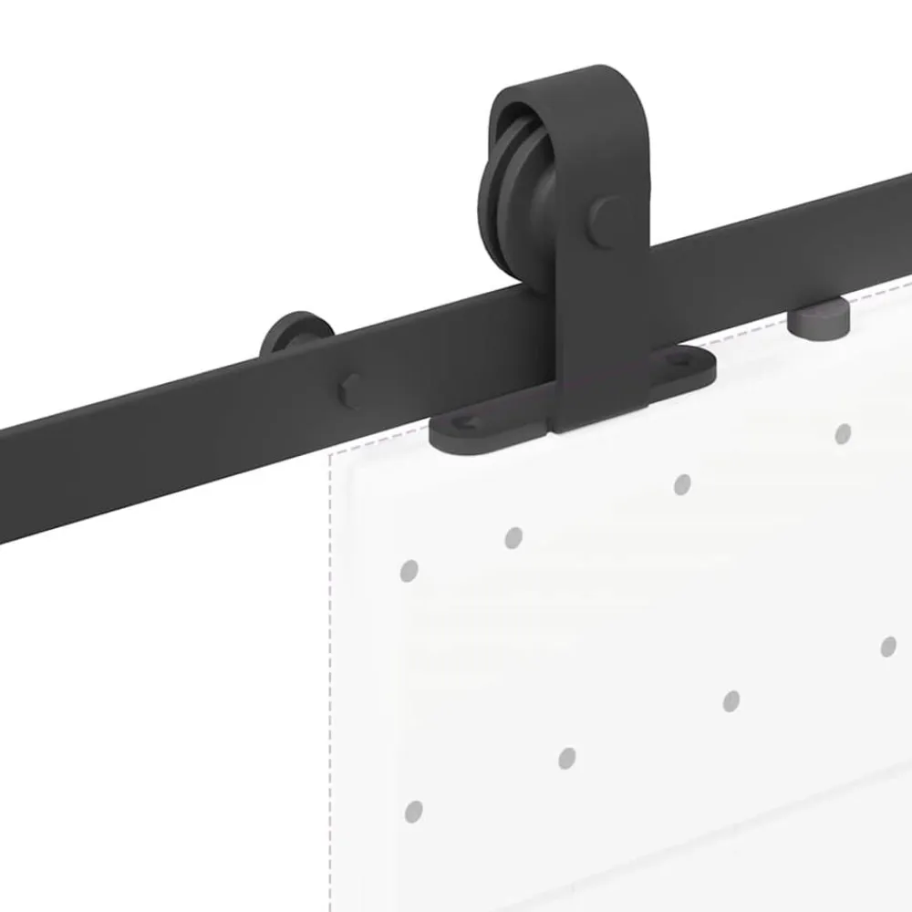 vidaXL Kit de herrajes para puertas correderas acero negro 183 cm Sale