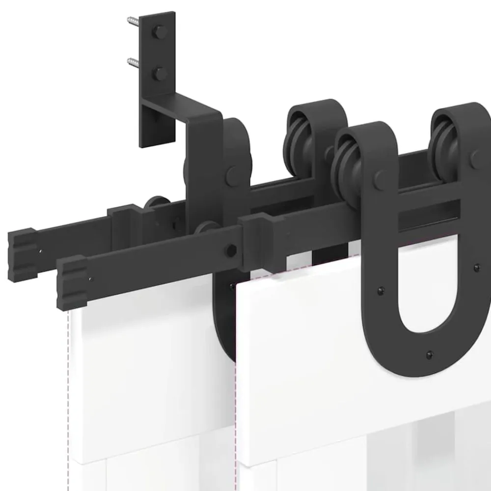 vidaXL Kit de herrajes para puertas correderas acero negro 183 cm Hot