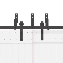 vidaXL Materiales De Construcción-Kit de herrajes para puertas correderas acero negro 152,5 cm