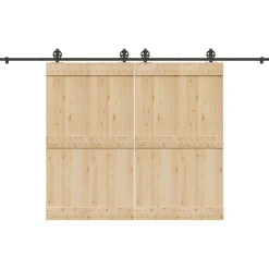 vidaXL Kit de herrajes para puertas correderas acero negro 366 cm Hot