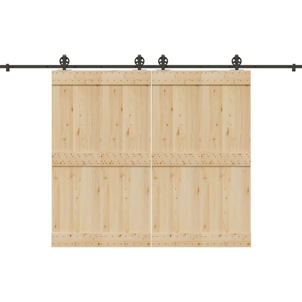 vidaXL Kit de herrajes para puertas correderas acero negro 366 cm Hot