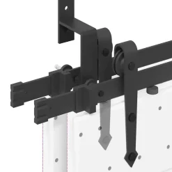 vidaXL Kit de herrajes para puertas correderas acero negro 152,5 cm Clearance