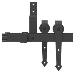 vidaXL Kit de herrajes para puertas correderas acero negro 152,5 cm Clearance