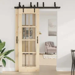vidaXL Kit de herrajes para puertas correderas acero negro 152,5 cm Clearance