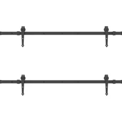 vidaXL Kit de herrajes para puertas correderas acero negro 152,5 cm Clearance
