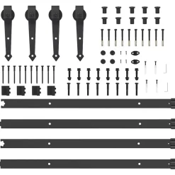 vidaXL Kit de herrajes para puertas correderas acero negro 152,5 cm Clearance