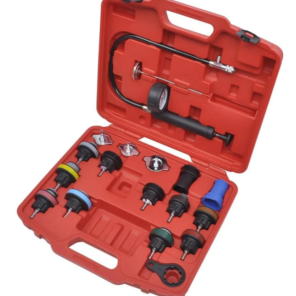 vidaXL Equipo & Herramientas De Taller-Kit de prueba de presión del radiador de 18 piezas