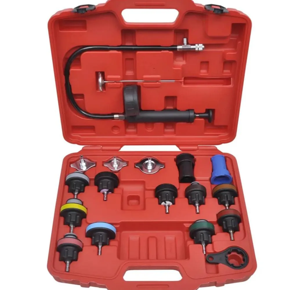 vidaXL Equipo & Herramientas De Taller-Kit de prueba de presión del radiador de 18 piezas