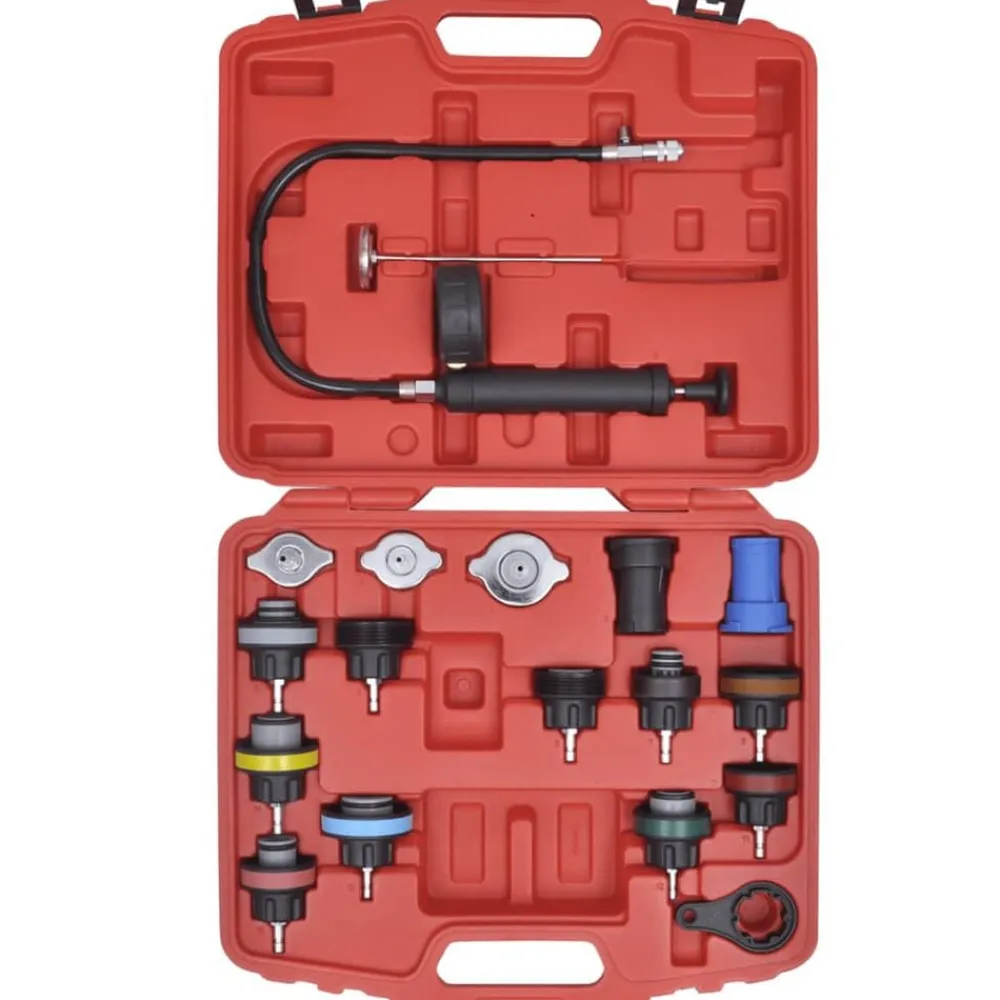 vidaXL Equipo & Herramientas De Taller-Kit de prueba de presión del radiador de 18 piezas