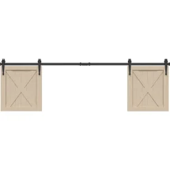 vidaXL Accesorios De Bricolaje-Kit de puerta corredera de armario acero carbono 183 cm