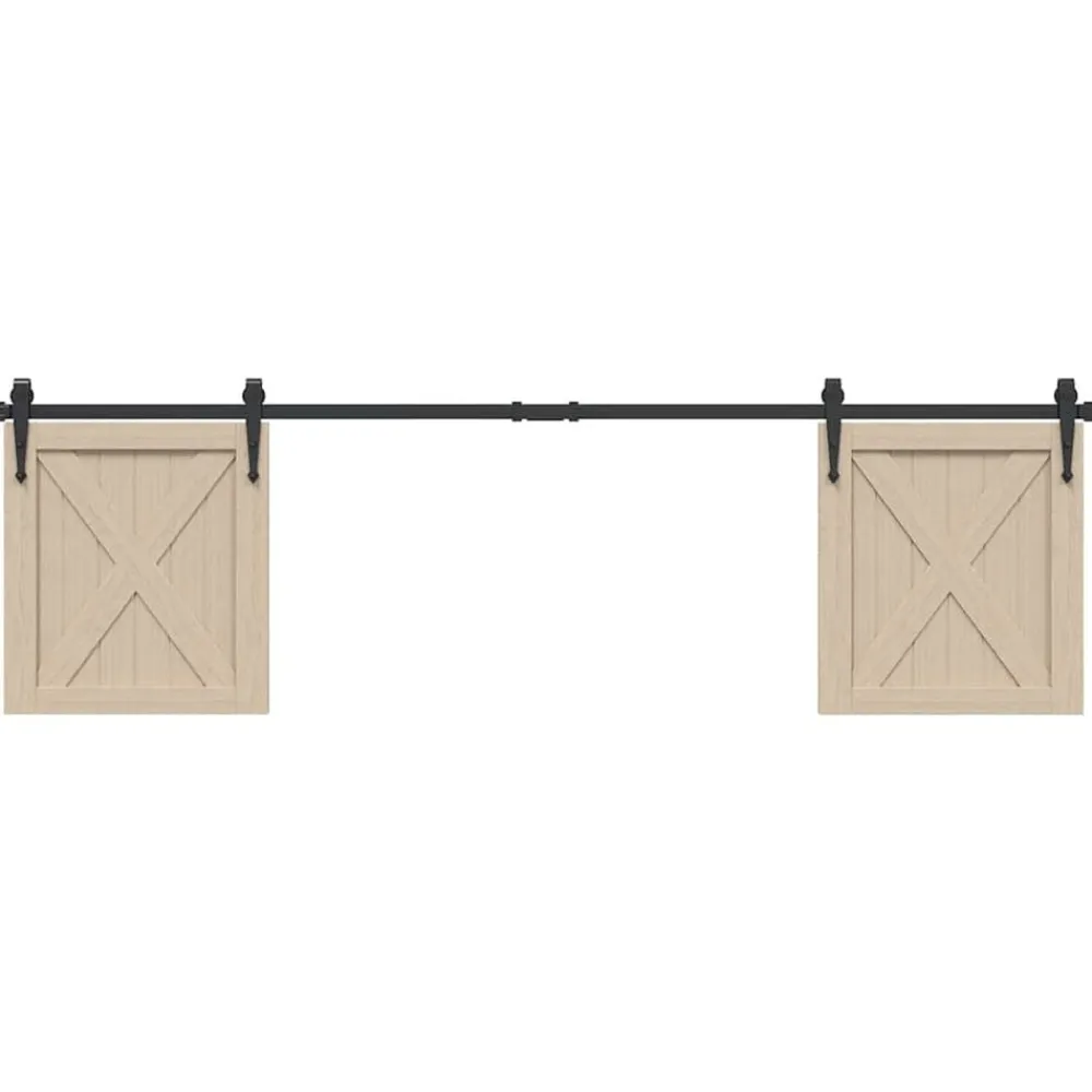 vidaXL Accesorios De Bricolaje-Kit de puerta corredera de armario acero carbono 183 cm