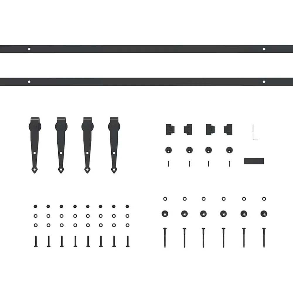 vidaXL Accesorios De Bricolaje-Kit de puerta corredera de armario acero carbono 183 cm