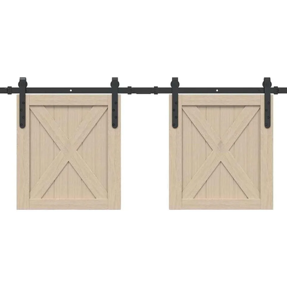 vidaXL Accesorios De Bricolaje-Kit de puerta corredera de armario acero carbono 122 cm