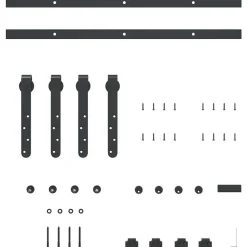 vidaXL Accesorios De Bricolaje-Kit de puerta corredera de armario acero carbono 122 cm