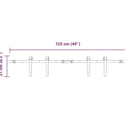 vidaXL Accesorios De Bricolaje-Kit de puerta corredera de armario acero carbono 122 cm