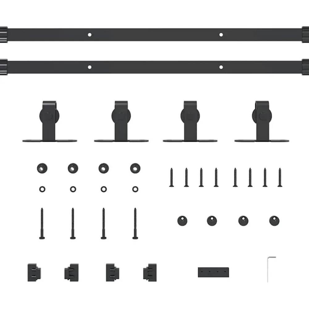 vidaXL Kit de puerta corredera de armario acero carbono 122 cm Discount