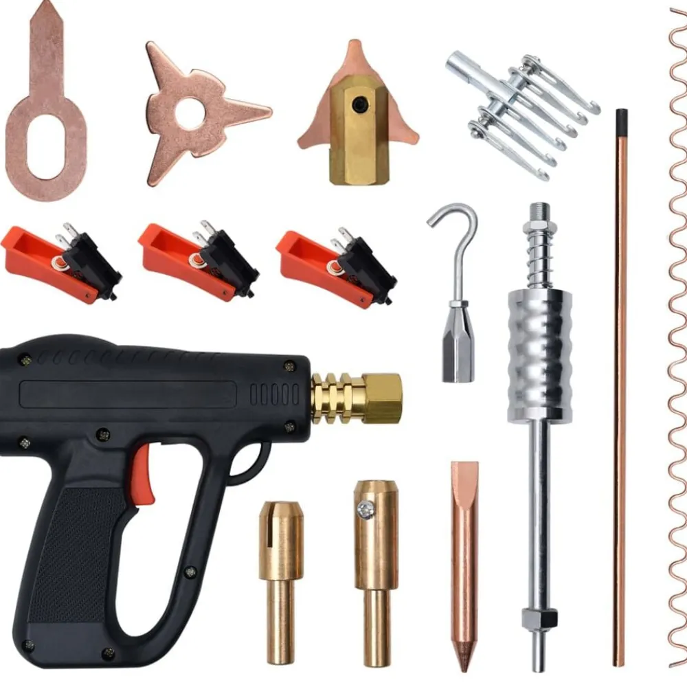 vidaXL Equipo & Herramientas De Taller-Kit de soldador para reparar abolladuras 86 piezas