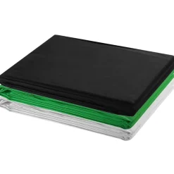 vidaXL Cámaras Y Objetivos-Kit estudio 3 telones fondo algodón estructura ajustable 3x5 m
