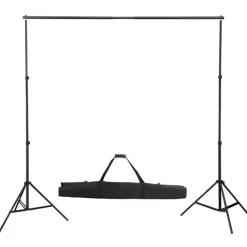 vidaXL Kit estudio fotográfico lámparas sombrillas fondo y reflector Verde Discount