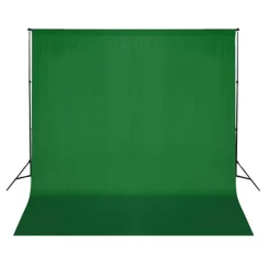 vidaXL Kit estudio fotográfico lámparas sombrillas fondo y reflector Verde Discount