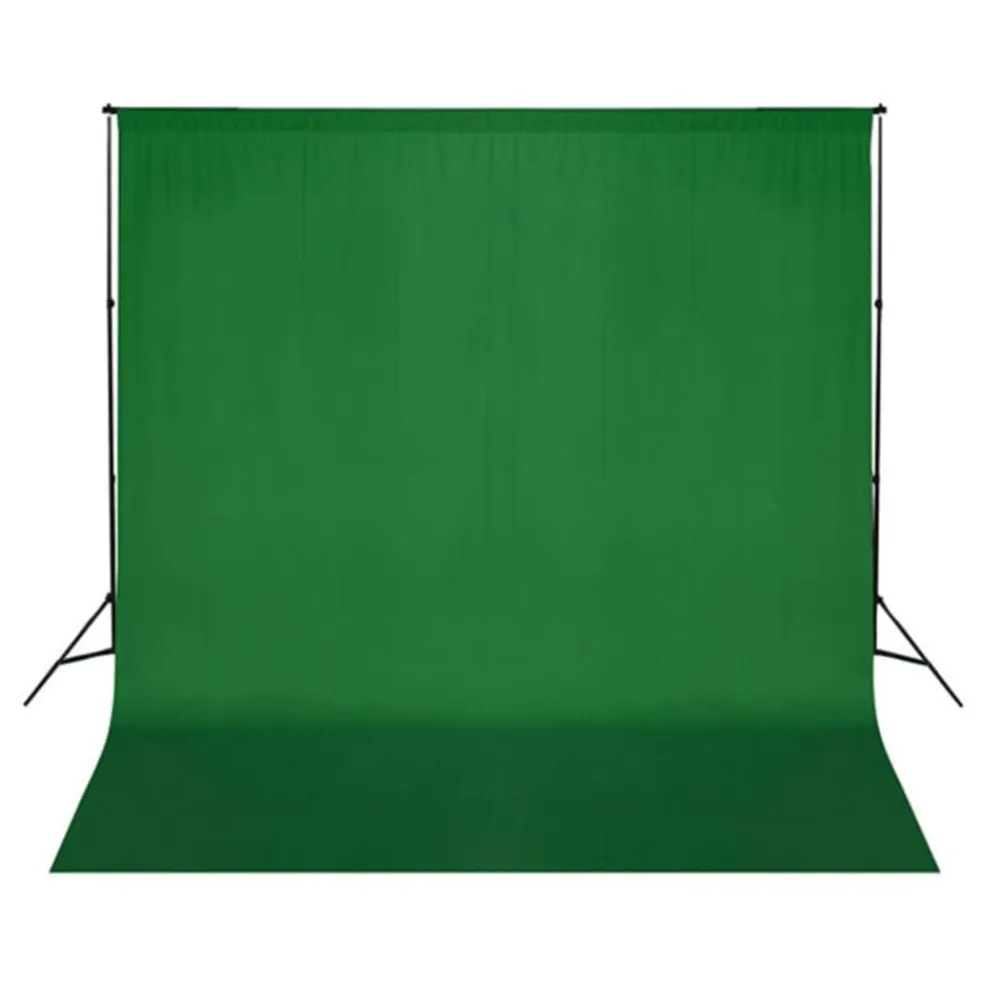 vidaXL Kit estudio fotográfico lámparas sombrillas fondo y reflector Verde Discount