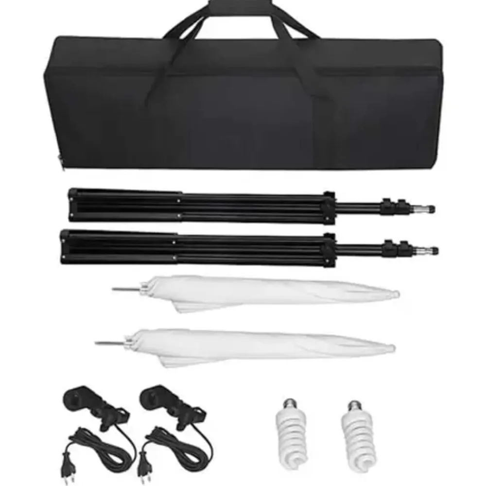 vidaXL Kit estudio fotográfico con telón de fondo, lámparas y paraguas Verde Online