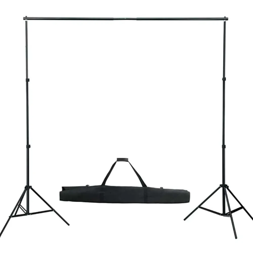 vidaXL Kit estudio fotográfico con telón de fondo, lámparas y paraguas Verde Online