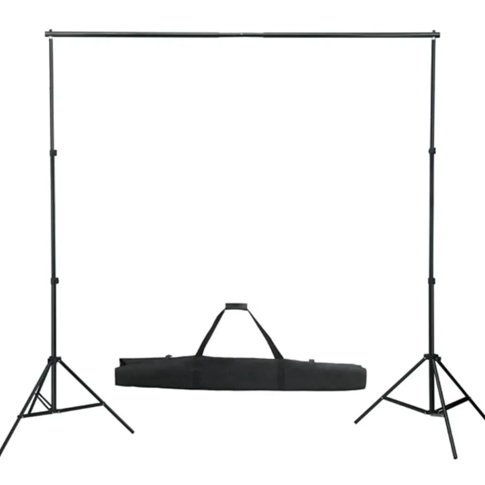 vidaXL Cámaras Y Objetivos-Kit estudio fotográfico lámparas, sombrillas, fondo y reflector