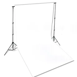vidaXL Cámaras Y Objetivos-Kit estudio fotográfico con telón de fondo, lámparas y paraguas