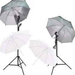 vidaXL Cámaras Y Objetivos-Kit estudio fotográfico softbox, sombrillas, fondo y reflector