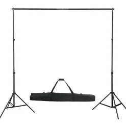 vidaXL Cámaras Y Objetivos-Kit estudio fotográfico lámparas, sombrillas, fondo y reflector