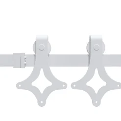 vidaXL Kit herrajes para puertas correderas de acero 183 cm Blanco Discount