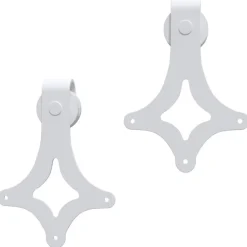vidaXL Kit herrajes para puertas correderas de acero 183 cm Blanco Discount