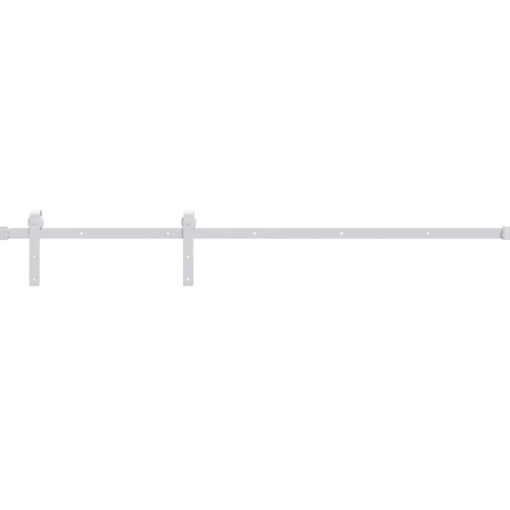 vidaXL Kit herrajes para puertas correderas de acero 183 cm Blanco Clearance