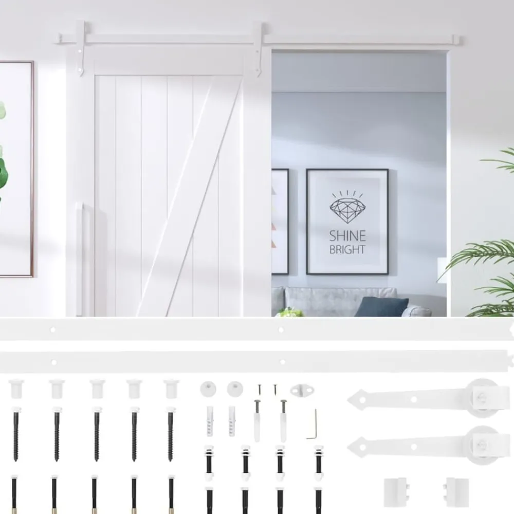vidaXL Materiales De Construcción-Kit herrajes para puertas correderas de 200 cm de acero