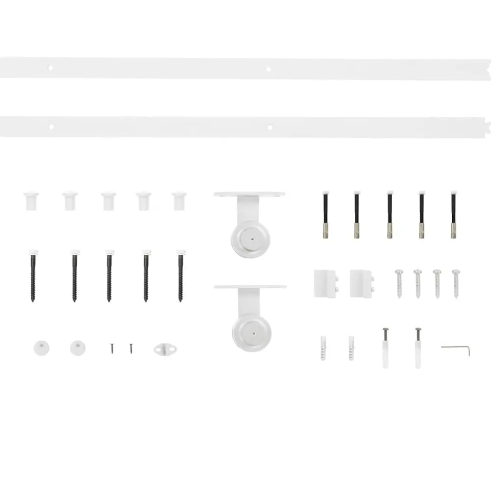 vidaXL Kit herrajes para puertas correderas de acero 183 cm Blanco Sale