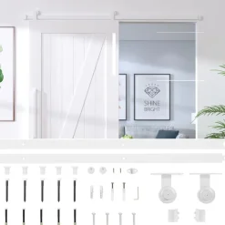 vidaXL Kit herrajes para puertas correderas de acero 183 cm Blanco Sale