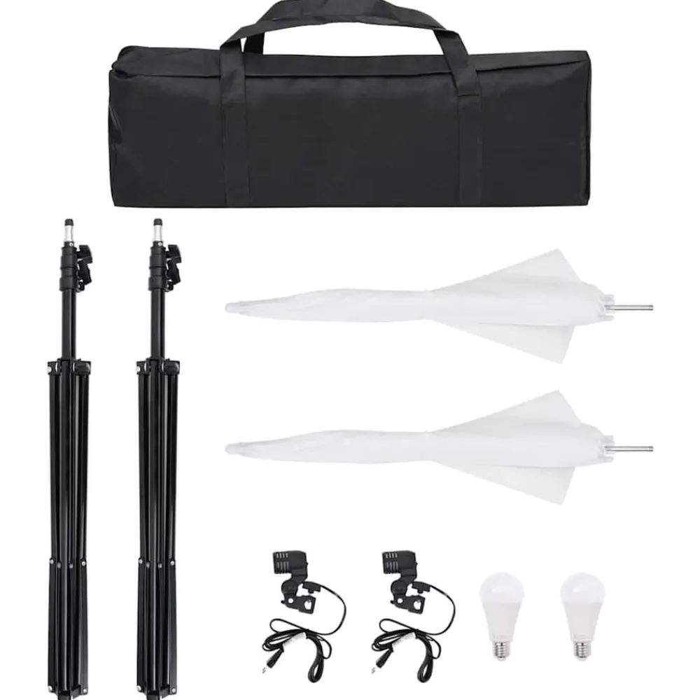 vidaXL Kit iluminación de estudio fotográfico con trípodes y paraguas Outlet