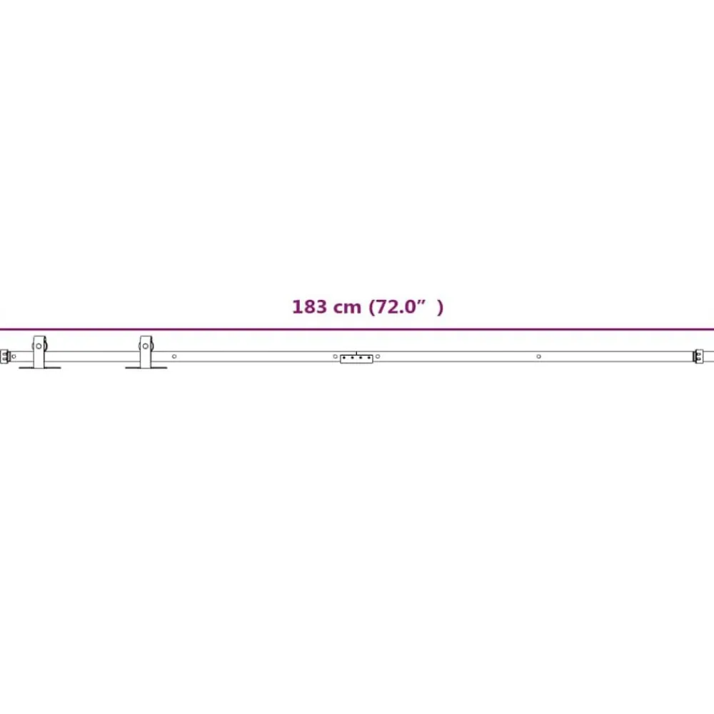 vidaXL Materiales De Construcción-Kit mini puerta corredera armario acero carbono blanco 183 cm