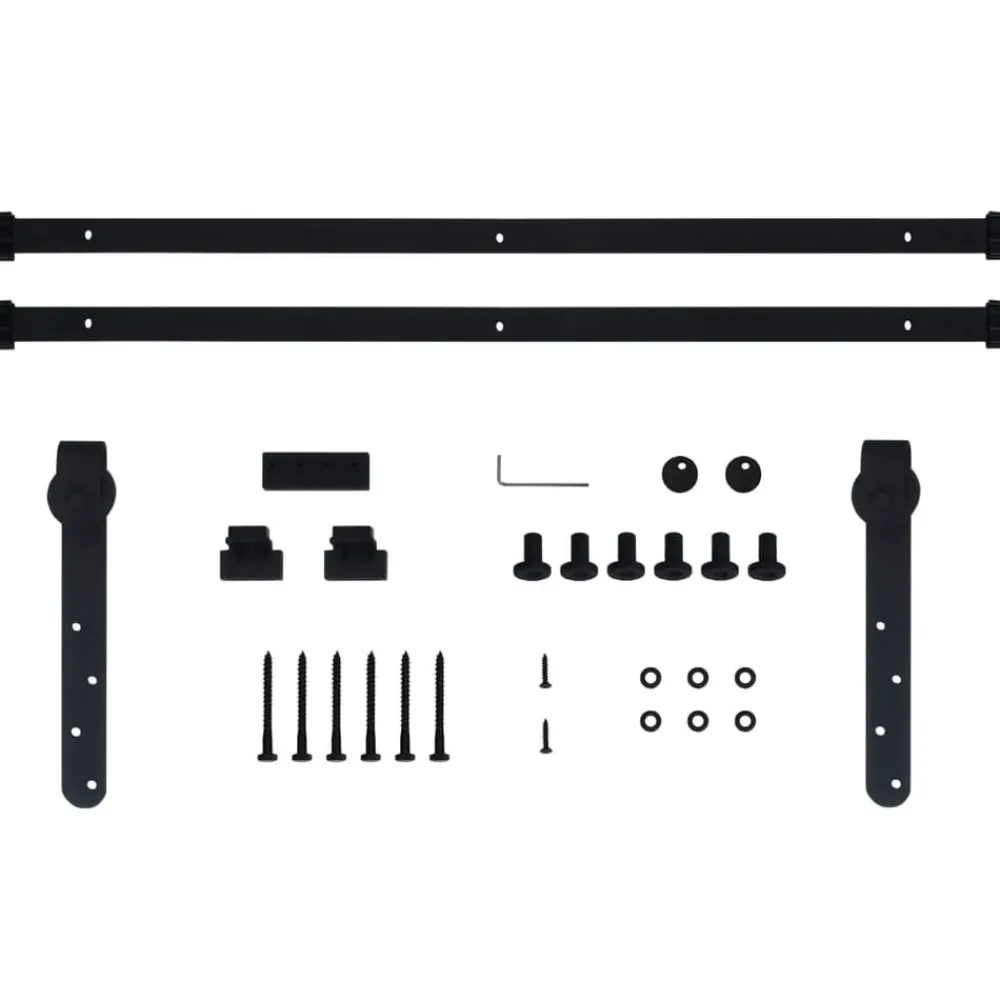 vidaXL Accesorios De Bricolaje-Kit mini puerta corredera de armario acero carbono 183 cm