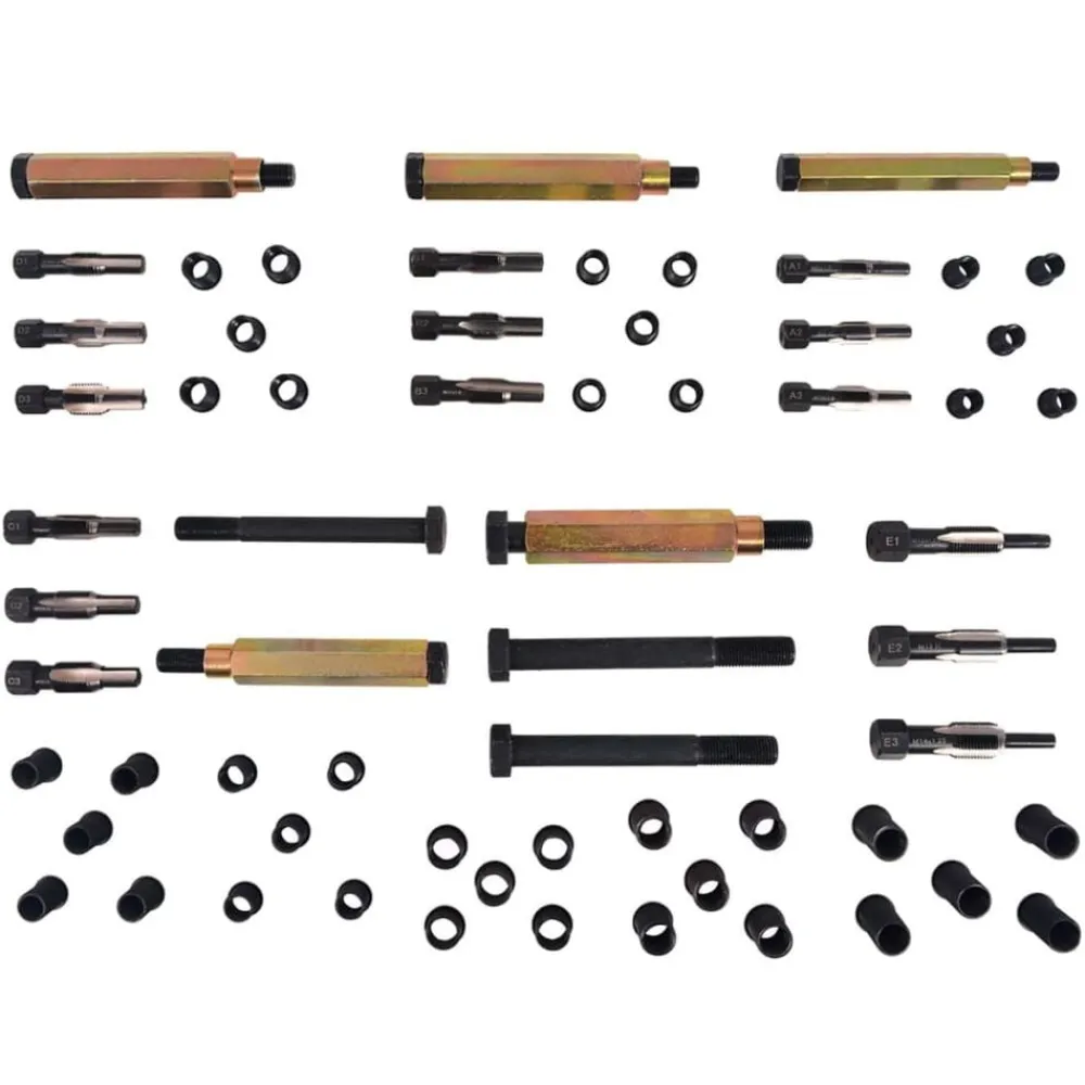 vidaXL Kit reparación rosca bujía incandescente 63 pzas M8 M9 M10 M12 Sale