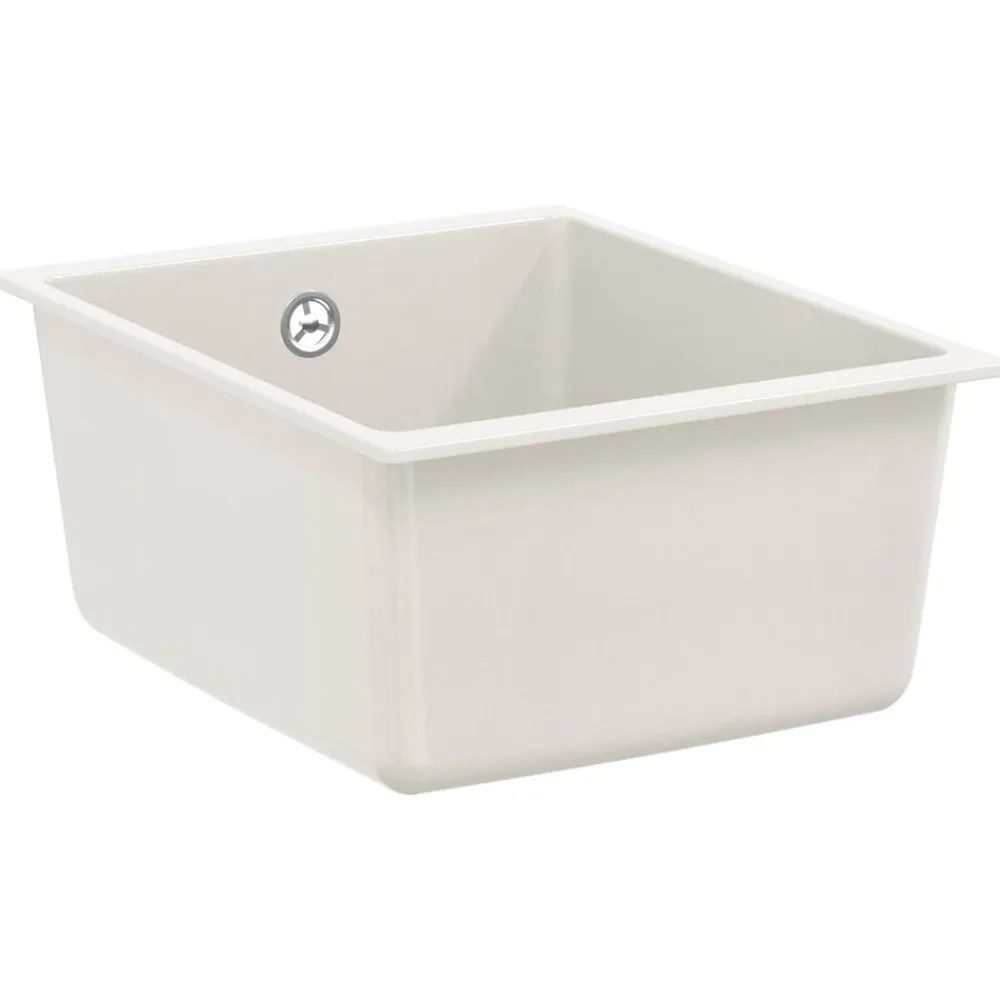 vidaXL Fontanería-Lavabo 370 x 460 mm 80% Cuarzo y 20% Resina