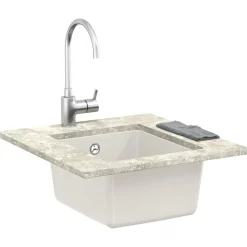 vidaXL Fontanería-Lavabo 370 x 460 mm 80% Cuarzo y 20% Resina