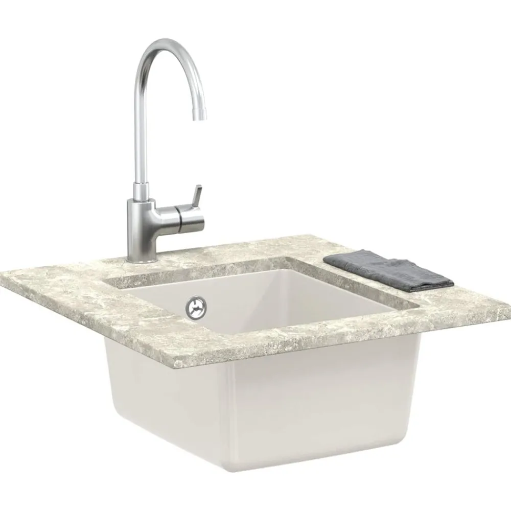 vidaXL Fontanería-Lavabo 370 x 460 mm 80% Cuarzo y 20% Resina
