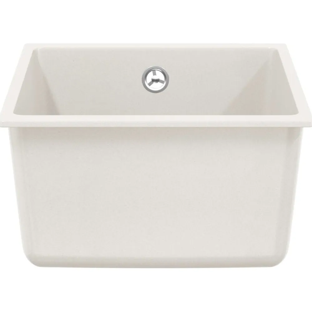 vidaXL Fontanería-Lavabo 370 x 460 mm 80% Cuarzo y 20% Resina