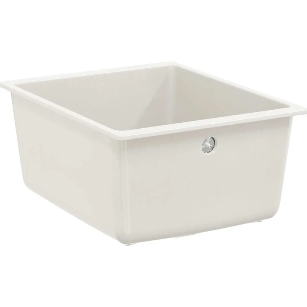 vidaXL Fontanería-Lavabo 370 x 460 mm 80% Cuarzo y 20% Resina