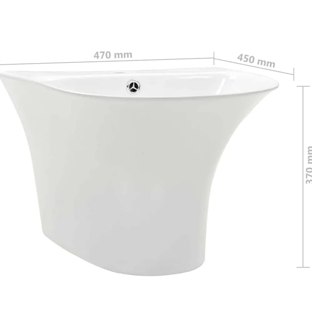 vidaXL Fontanería-Lavabo 47 x 45 x 37 cm Cerámica Glaseada