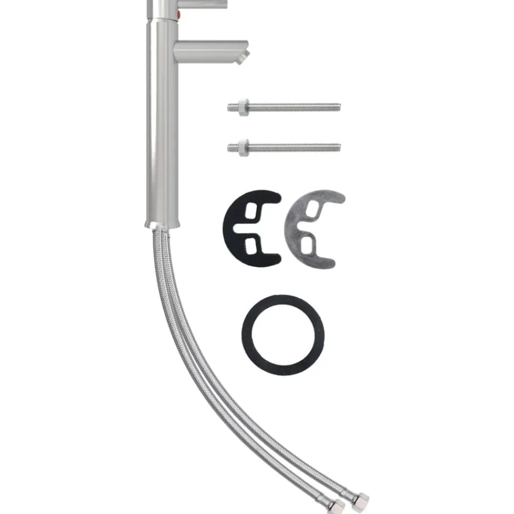vidaXL Fontanería-Lavabo baño grifo&desagüe de empuje vidrio templado esmerilado