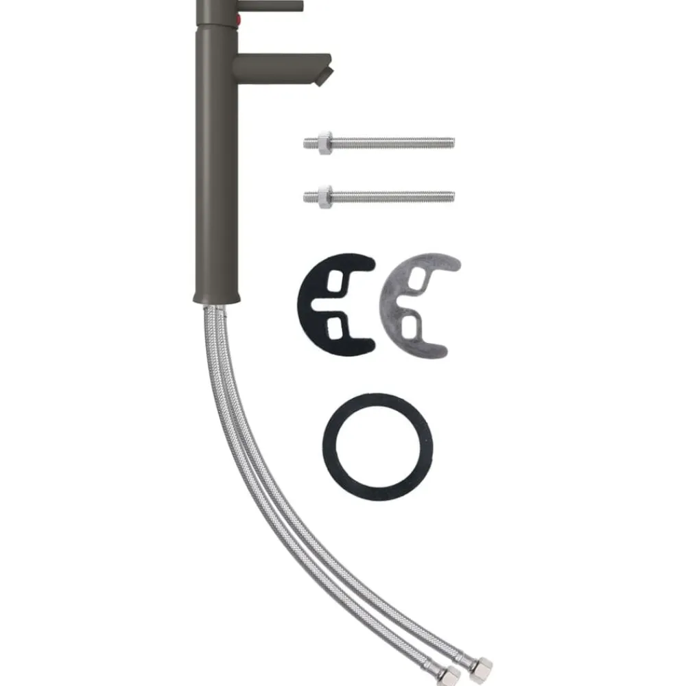 vidaXL Fontanería-Lavabo baño grifo&desagüe de empuje vidrio templado esmerilado
