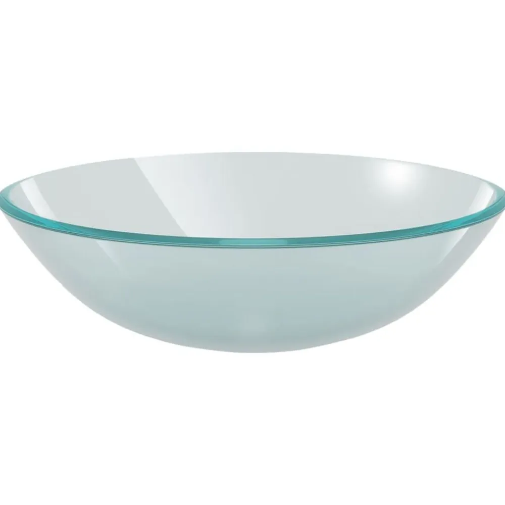 vidaXL Fontanería-Lavabo baño grifo&desagüe de empuje vidrio templado esmerilado